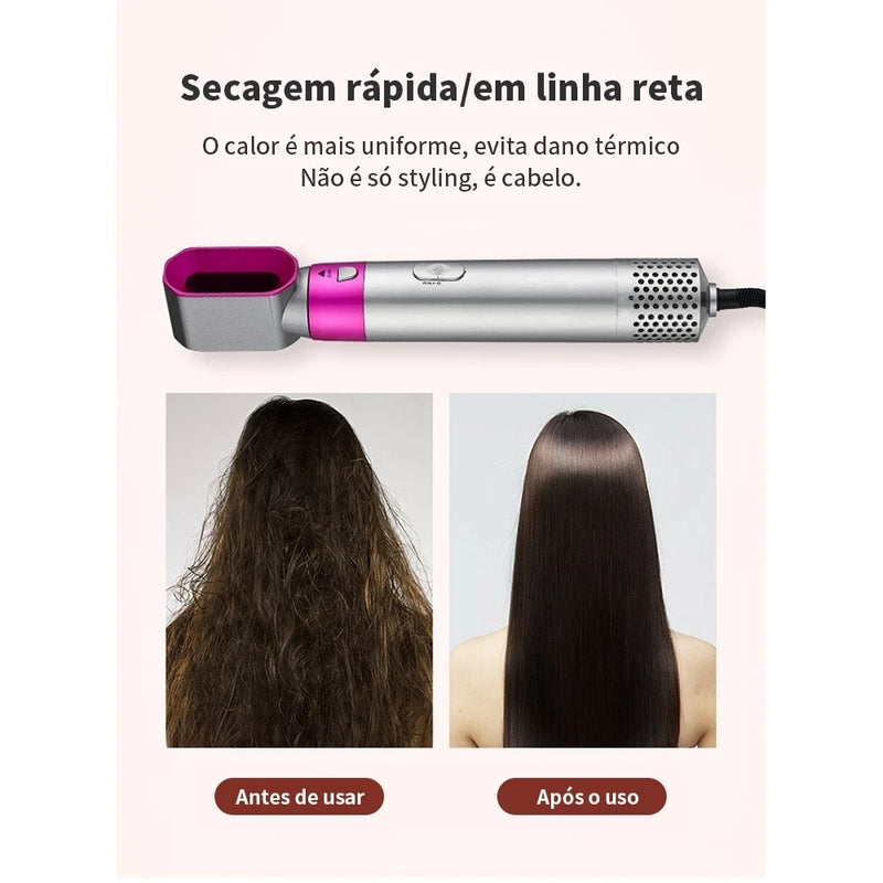 Escova Secador De Cabelo Pente Modelador De Ar Quente Profissional 5 Em 1 110V