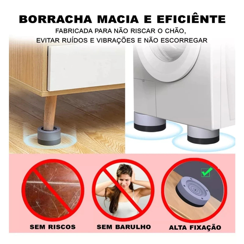 Kit Com Quatro Pés Nivelador Antivibração