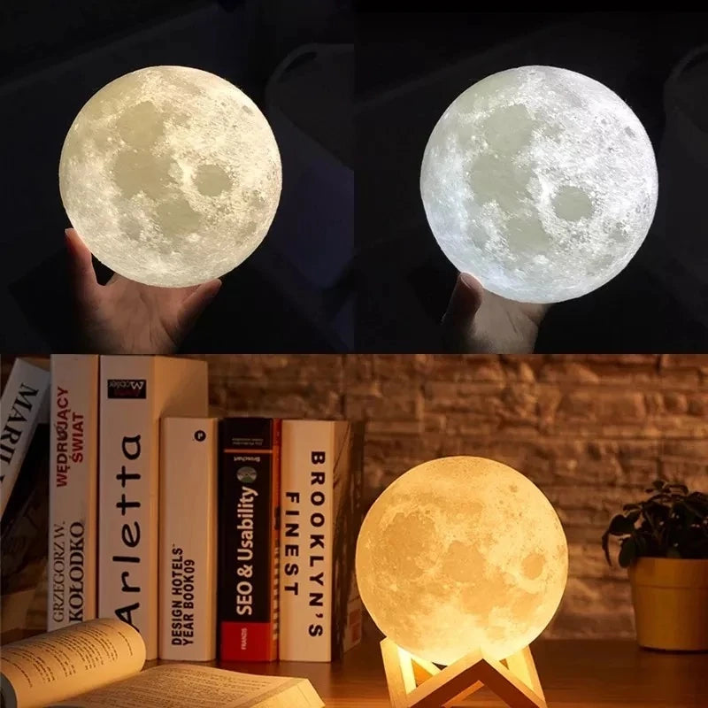 Luminária Abajur Lua Cheia Lâmpada 3D Umidificador/Aromatizador