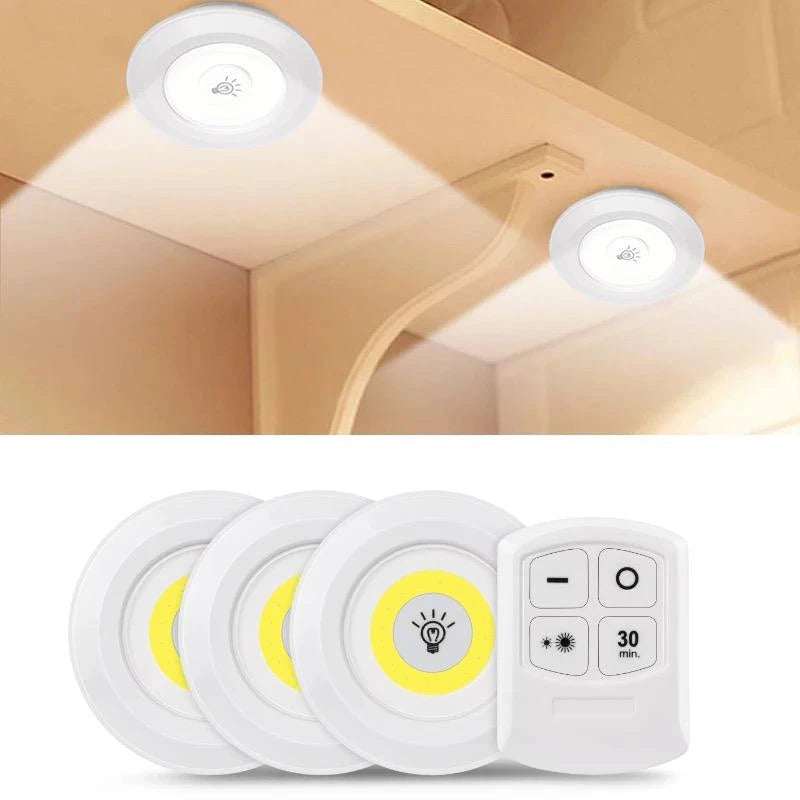 Kit 3 Luminárias Led Spot Controle Remoto Sem Fio