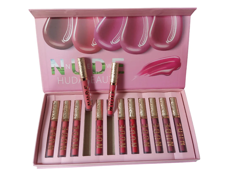 Kit Com 12 Unidades De Batom Brilho Labial Nude