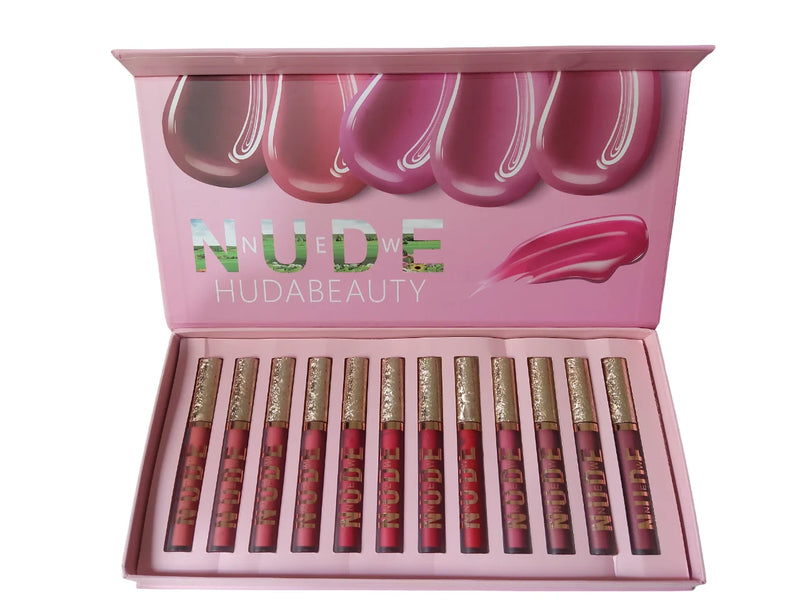 Kit Com 12 Unidades De Batom Brilho Labial Nude